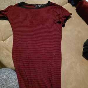 Vibe Deep Burgundy Ribbed Midi Dress